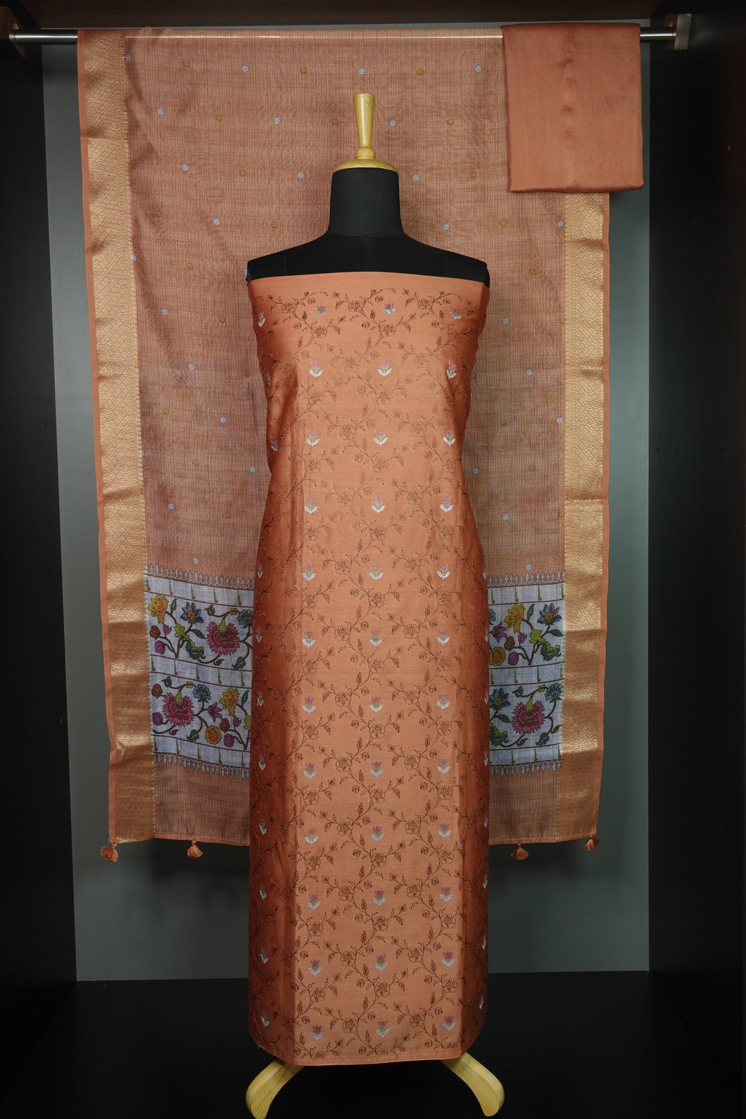 Embroidery With Floral Design Silk Chanderi Salwar Set | JCL745