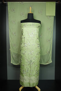 Tussar Finished Embroidery Salwar Sets | MS685