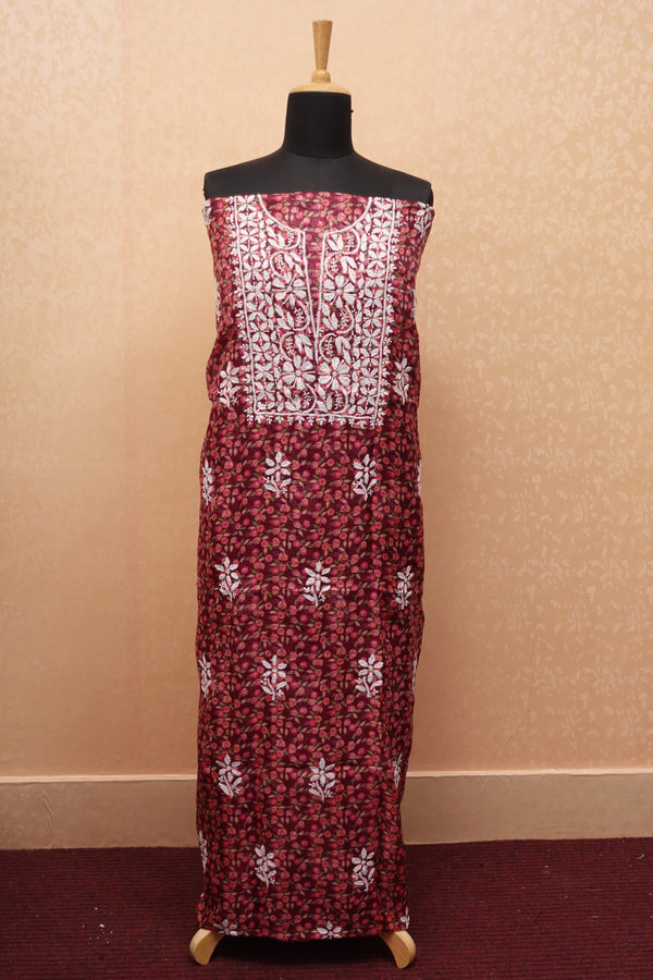 Hand Chikankari embroidered Kota kurtha | SR308