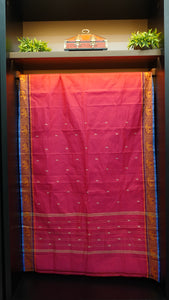Kanchi-cotton sarees with weave patterns | VR112