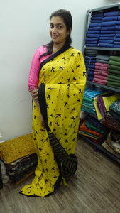 Screen printed mul cotton saree | VFC223