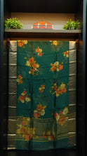 Digital printed silk organza saree with banarasi borders | JCL523