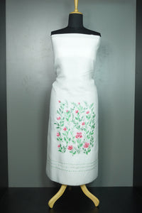 Floral Hand Painted Uppada Silk Top Material | ET111