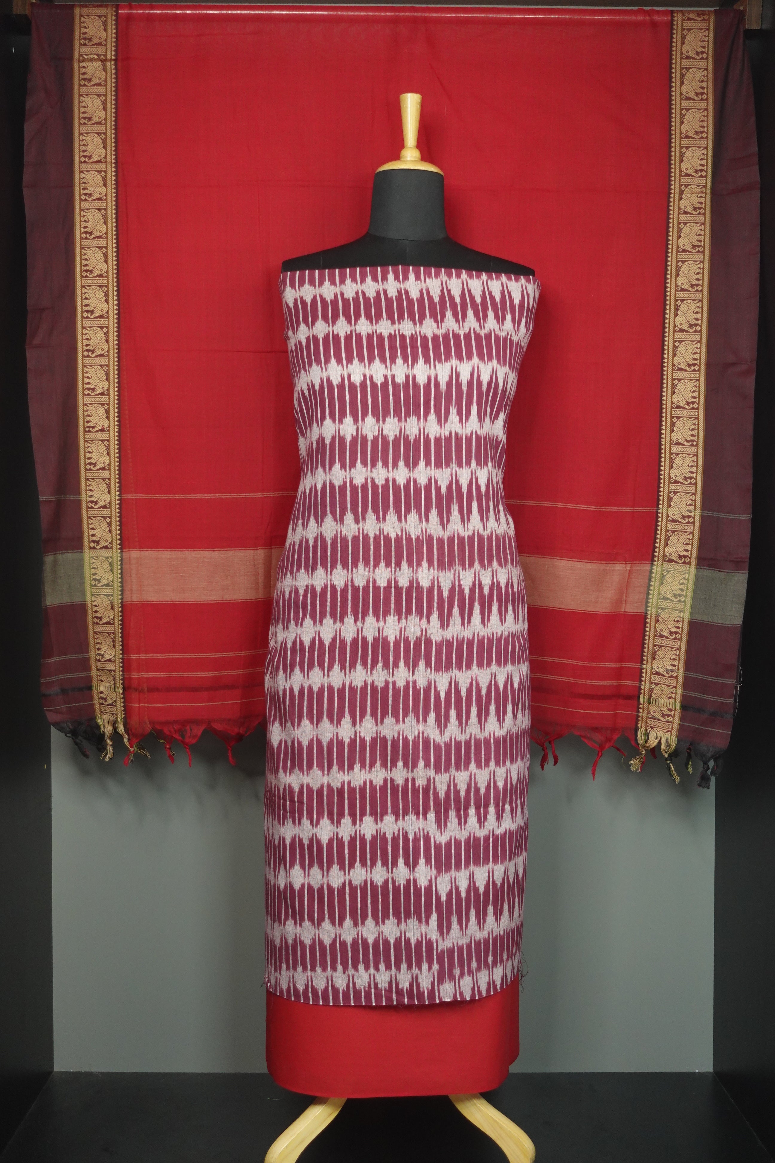 Ikat Weaved Mercerized Cotton Salwar Sets | SC189