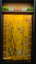 Digital printed silk organza saree with banarasi borders | JCL523