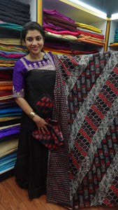 Chanderi salwar set with patchwork in yoke | ACT529