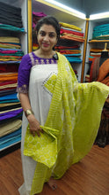 Chanderi salwar set with patchwork in yoke | ACT529