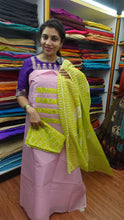Chanderi salwar set with patchwork in yoke | ACT529