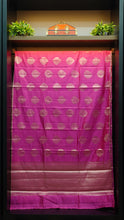 Silver Zari Weaving Leaf Pattern Chiniya Silk Saree | JCL520