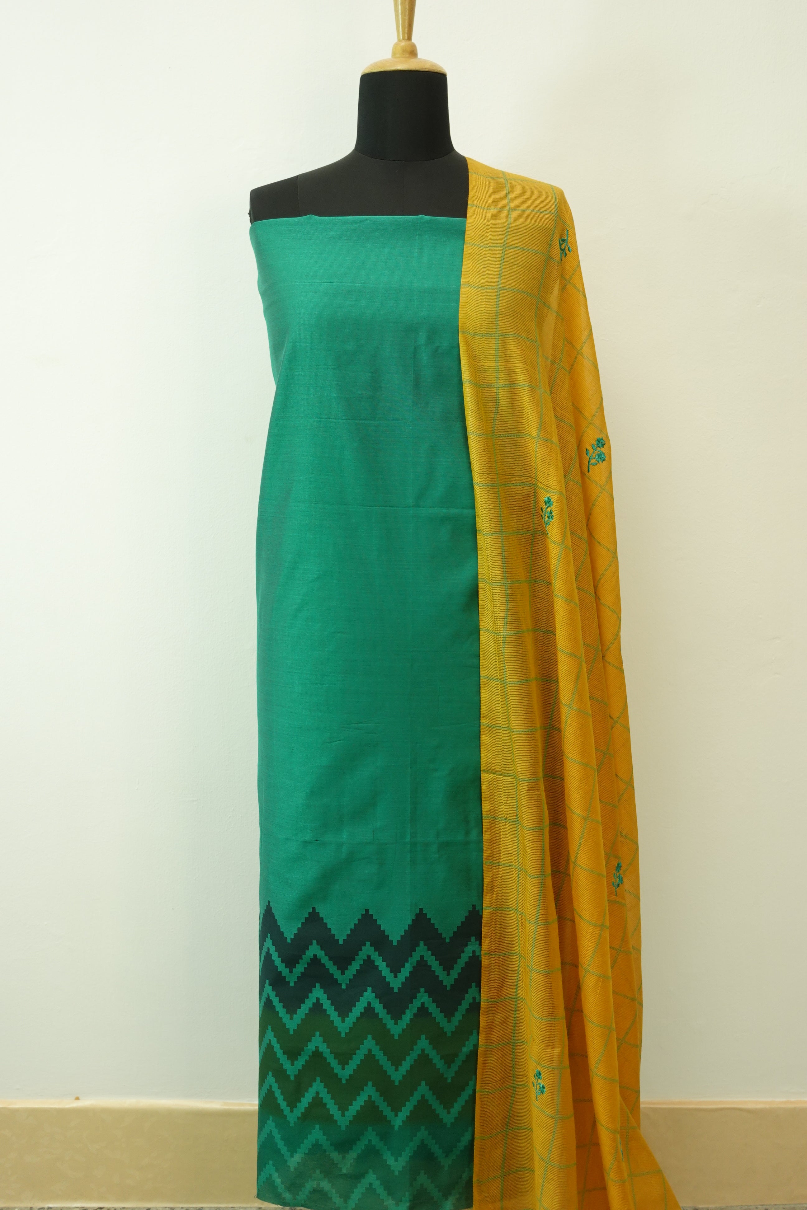 Screen Printed Semi Silk Top & Kota Dupatta Set | SS886