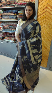 Discharge Printed Shaded Tussar Sarees | HS573