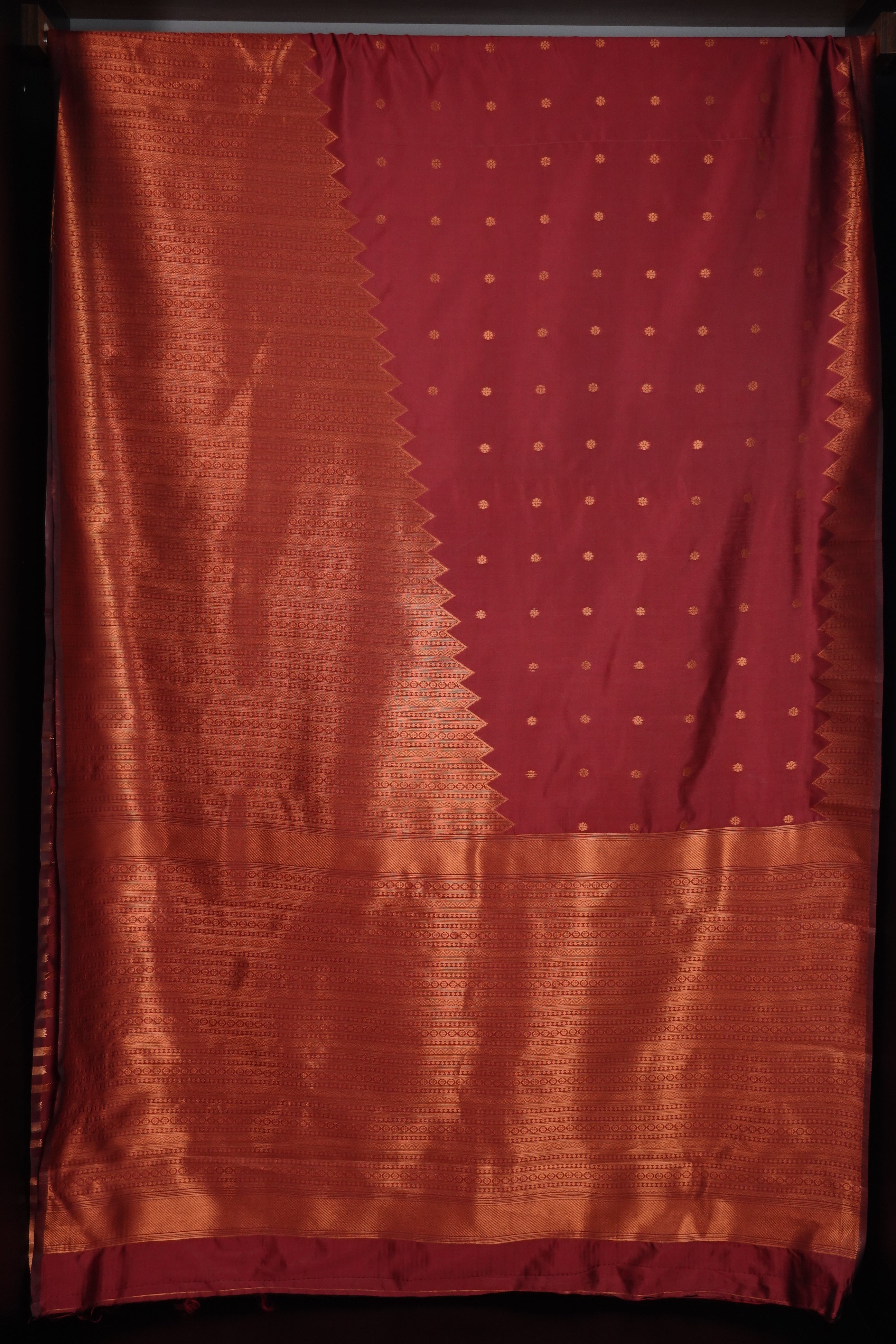 Copper Zari Butta Design Semi Silk Sarees | KT197