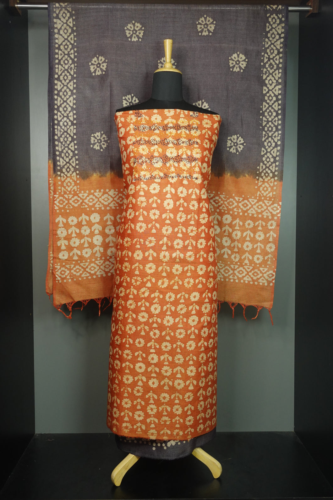 Bhagalpuri Linen Batik Print Salwar Set | SW1307