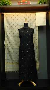 Slub chanderi salwar set with weave patterns | SS850