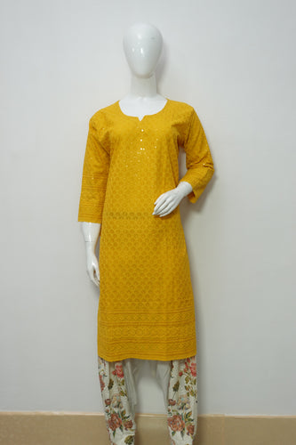 Computerized phulkari embroidered cotton kurtha sets | VET195