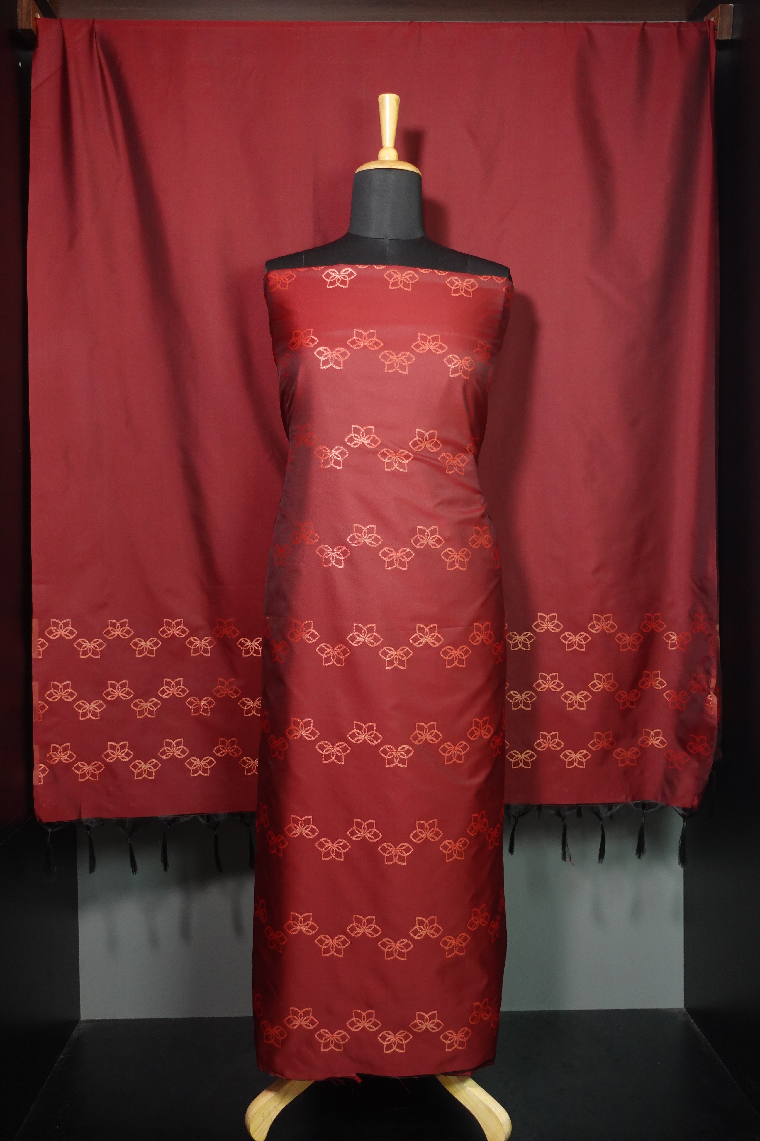 Copper Zari Weaved Semi Silk Salwar Set | KT200
