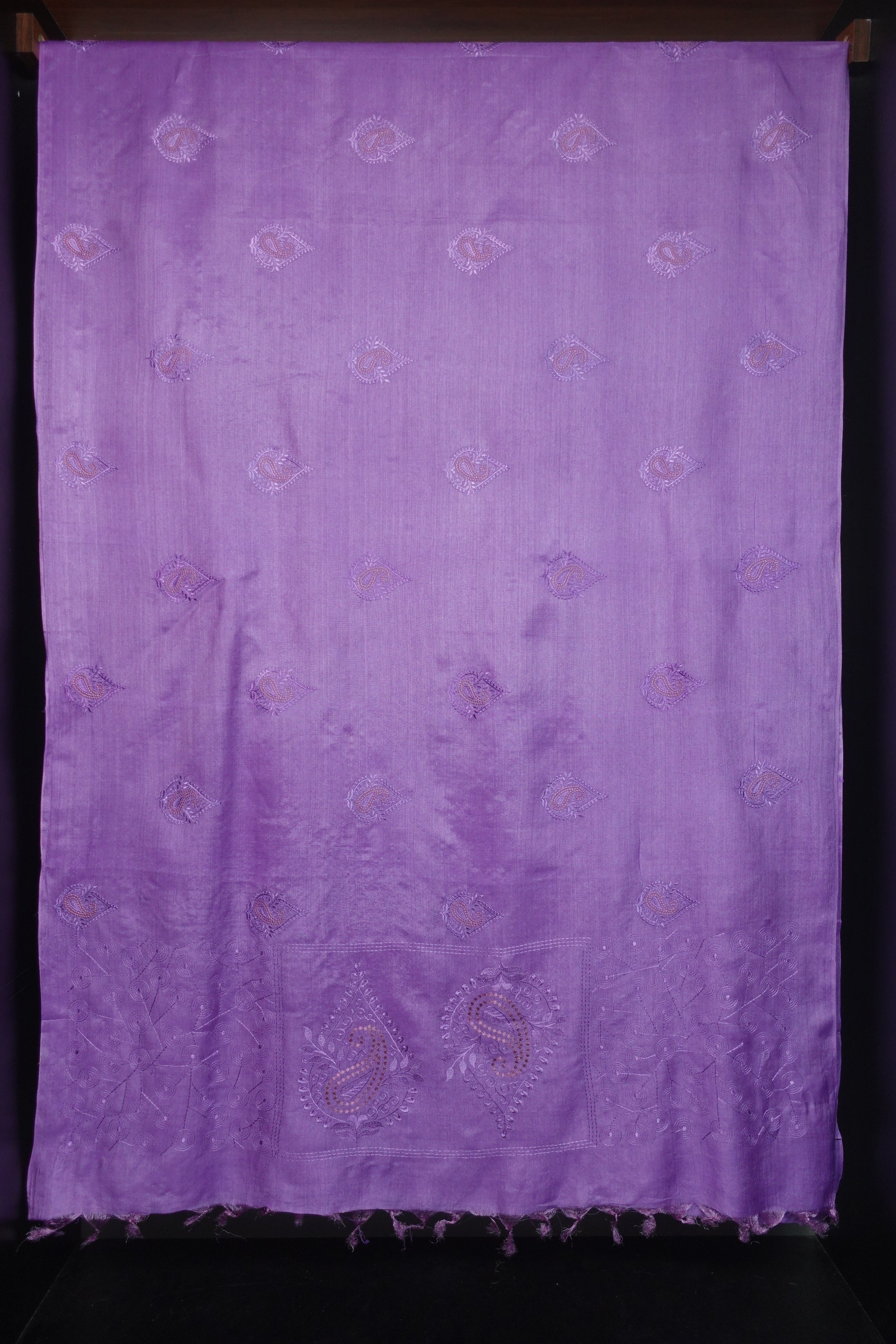 Computerized Machine Embroidery Bamboo Tussar Saree | MNH227