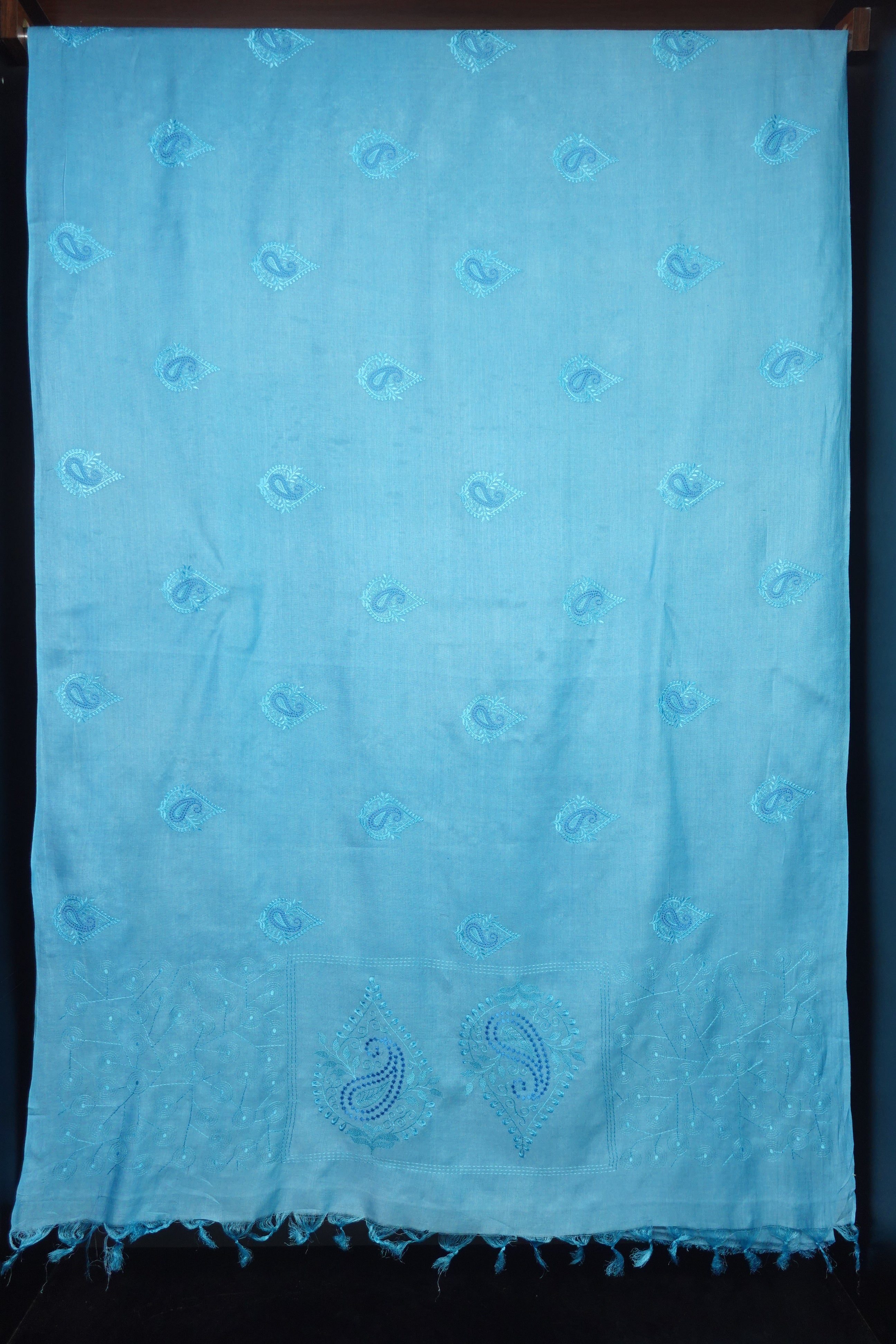 Computerized Machine Embroidery Bamboo Tussar Saree | MNH227