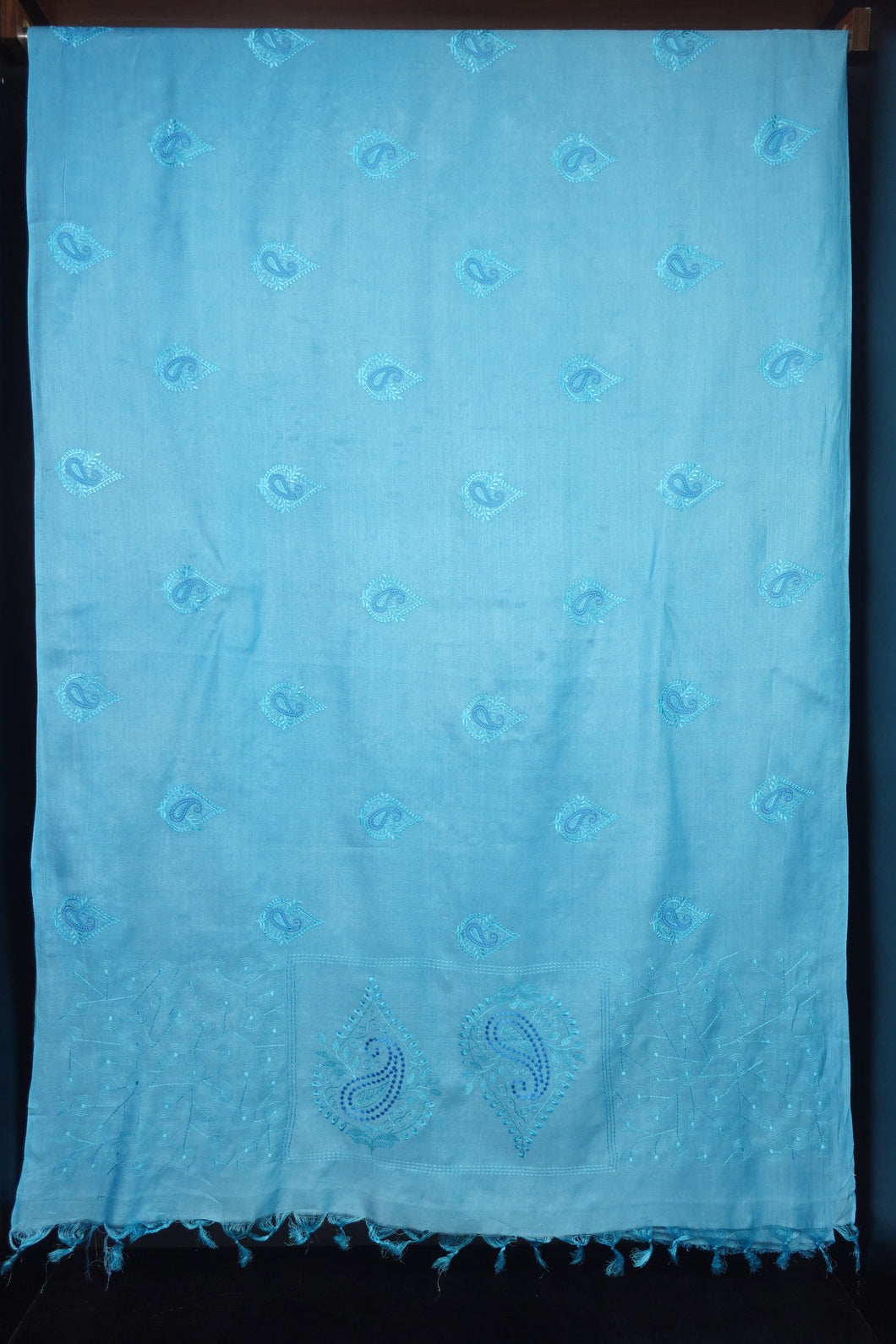 Computerized Machine Embroidery Bamboo Tussar Saree | MNH227