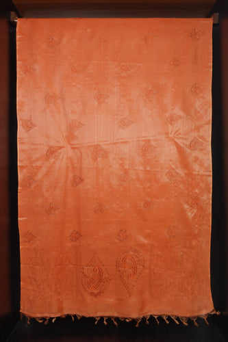 Computerized Machine Embroidery Bamboo Tussar Saree | MNH227