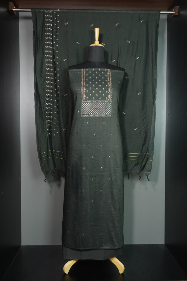 Sequence Worked Semi Tussar Salwar Set | NA434