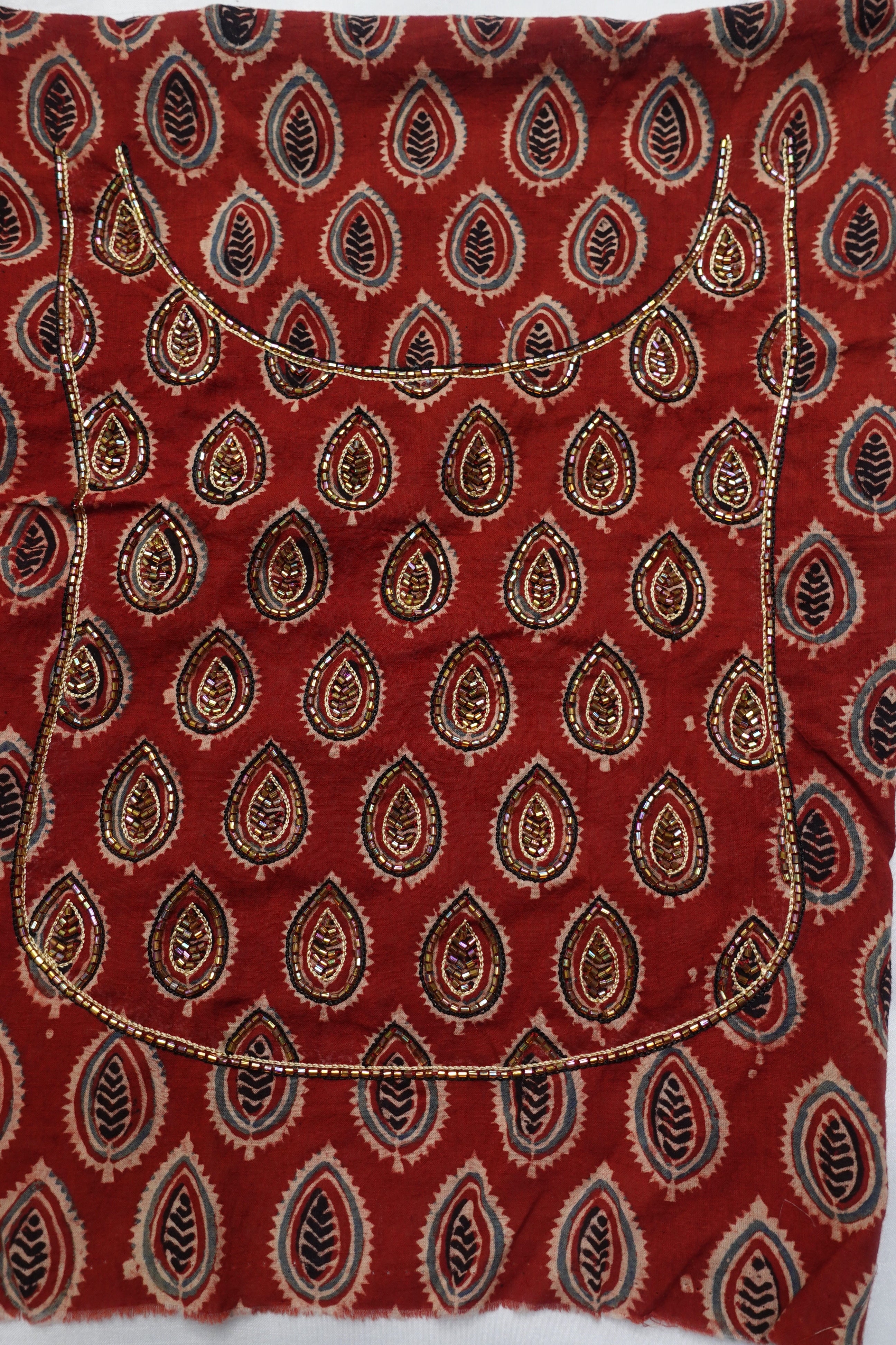 Hand Embroidered Uppada Silk Kurtha Material | UNSTITCHED | DN307