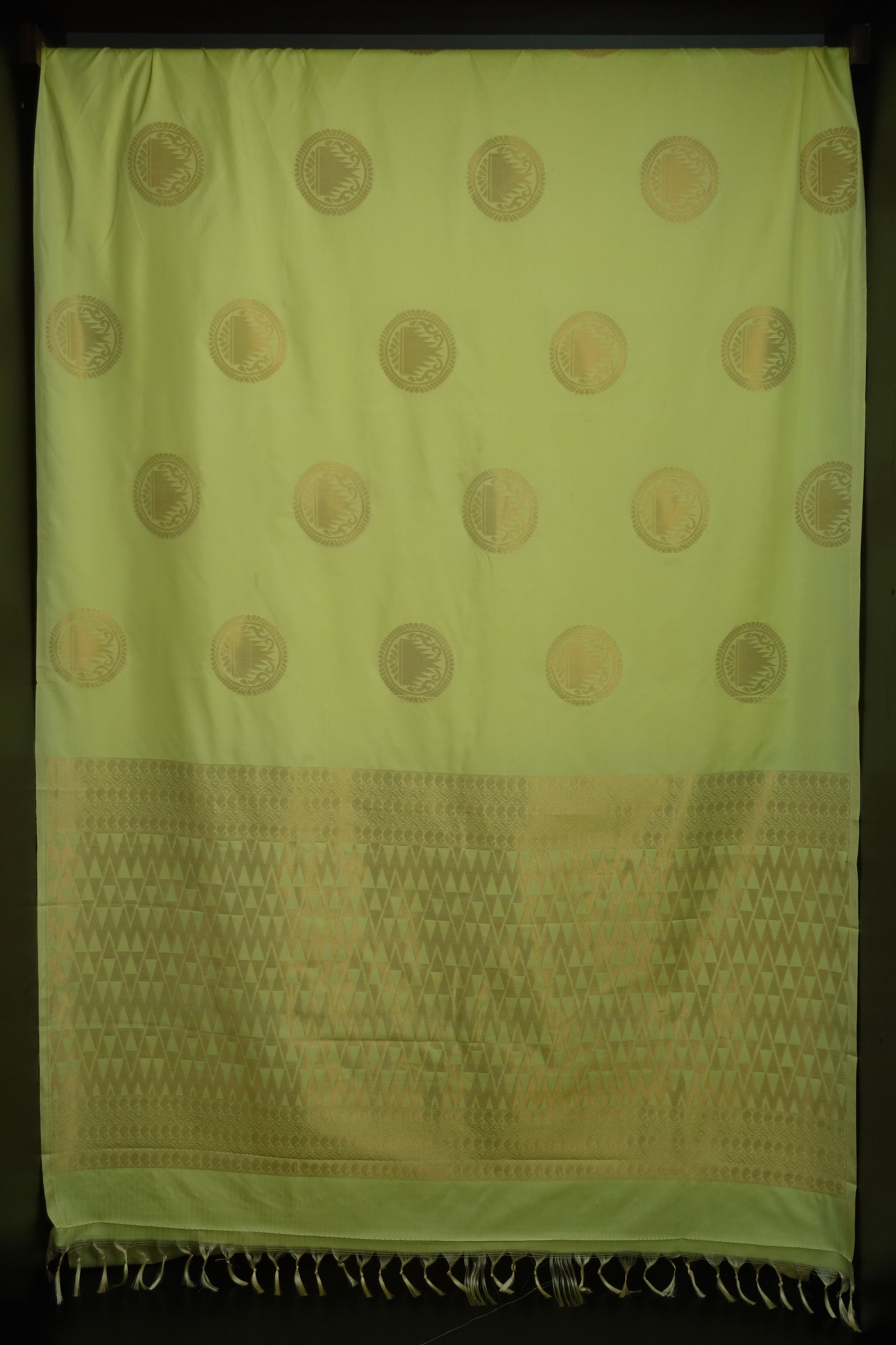 Kanchipuram Finished Borderless Semi Silk Saree  | Ready- to-wear | KRK123