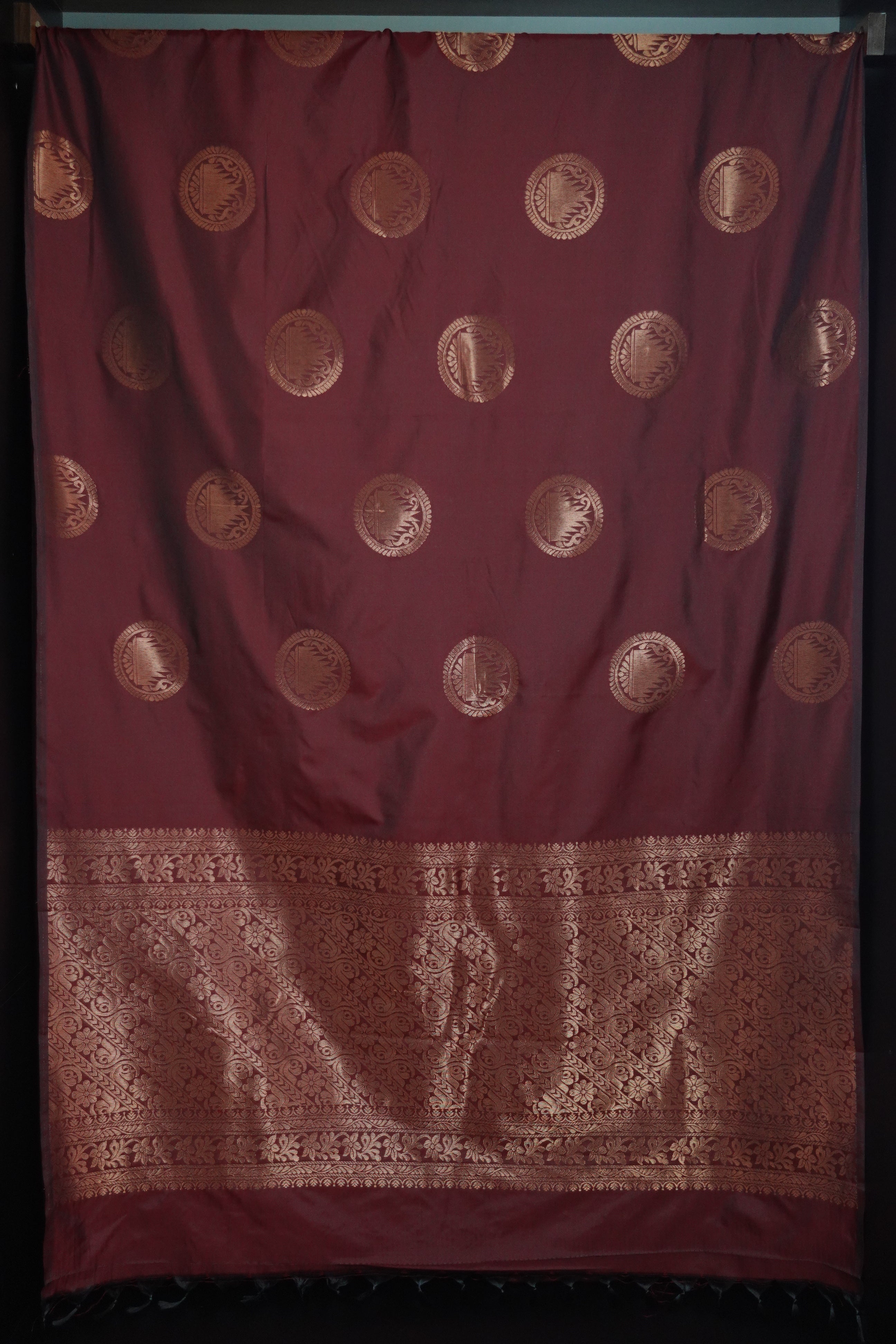 Kanchipuram Finished Borderless Semi Silk Saree  | Ready- to-wear | KRK123