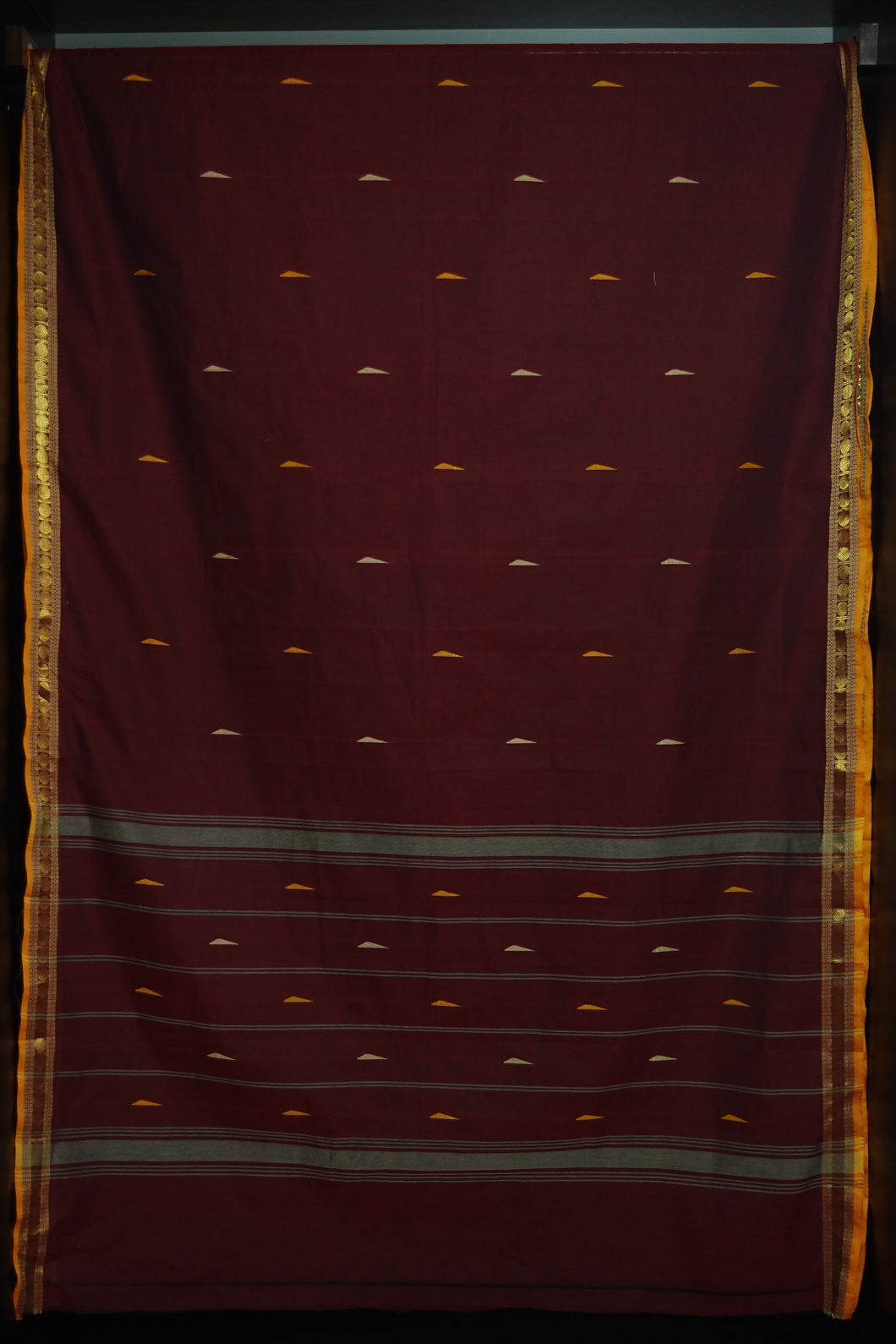 Kanchi Cotton Sarees With Traditional Border Designs | VR212