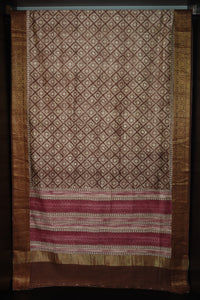 Geometrical Digital Printed Semi Silk Saree | SBS318