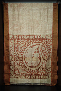 Printed Pen Kalamkari Finish Soft Tussar Saree | SBS335
