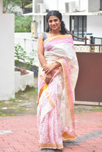 Hand Block Printed Kerala Cotton Saree | KP106