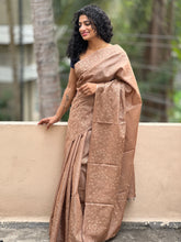 Silky Yarns Used Embroidery Bamboo Tussar Saree | MNH224