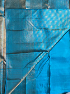 Turquoise Blue Bridal Kanchipuram Saree | AKS111A