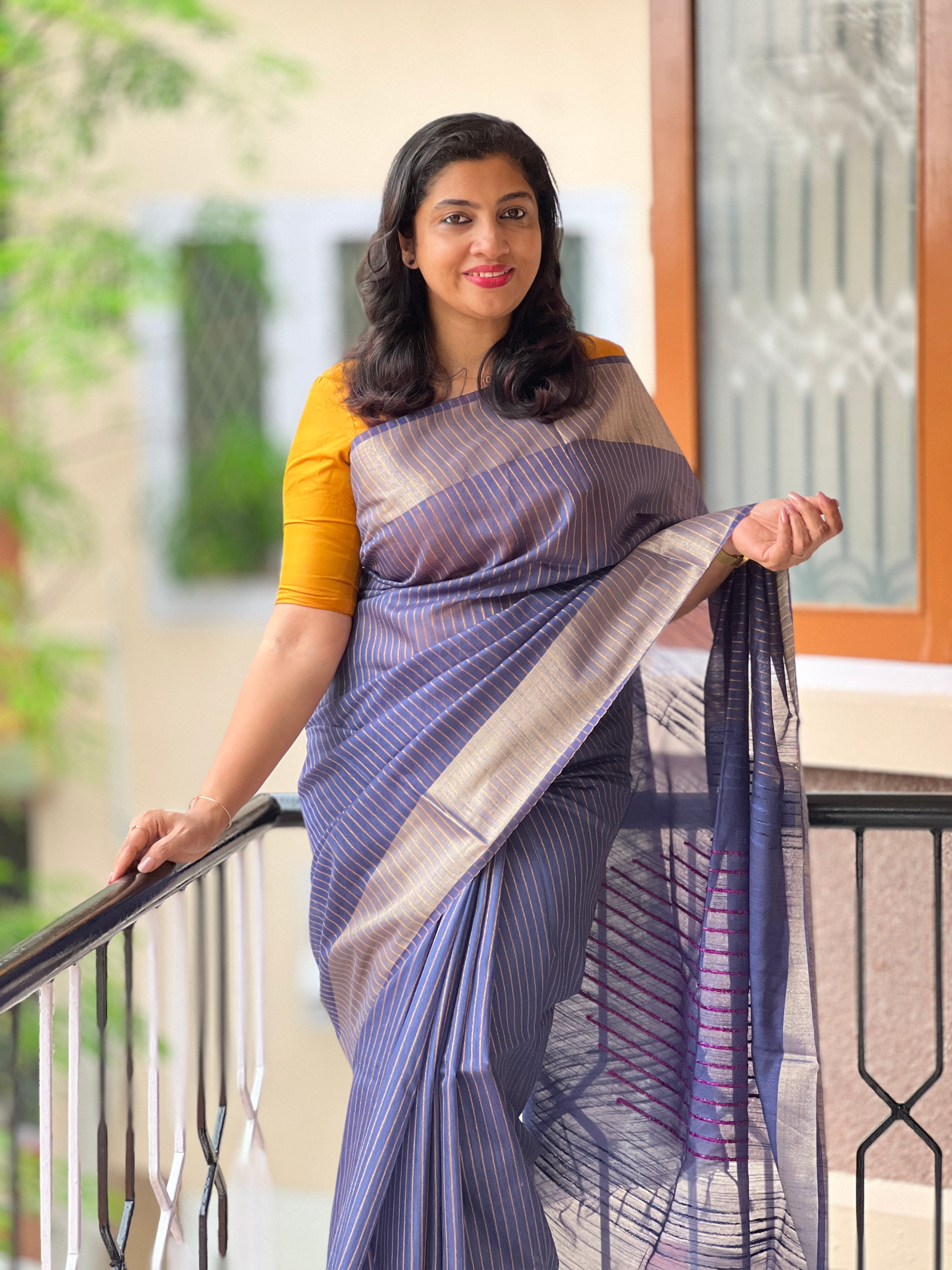 Staple Cotton Zari Border Saree | MDS263