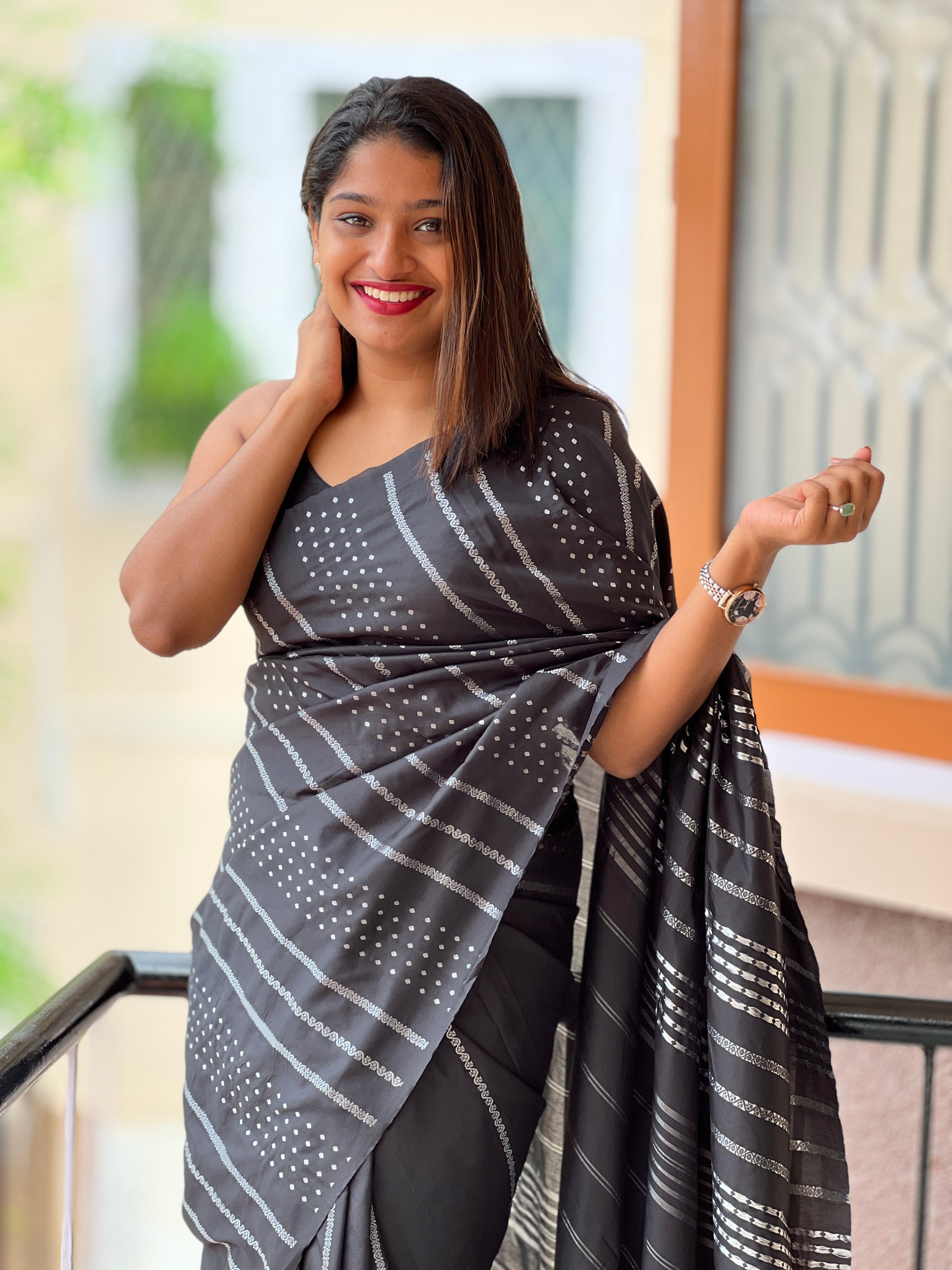 Semi silk saree with weave pattern | KT149