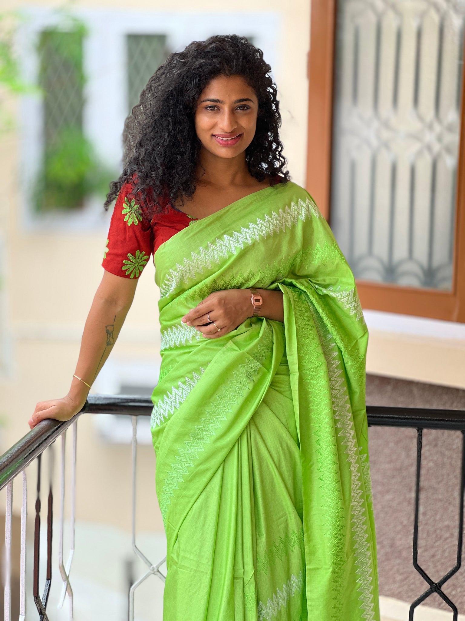 Venkatgiri Cotton Tissue Parrot Green Saree-VCT2 – Gayathri Reddy  Traditional Designer Studio