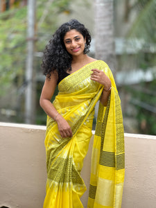 Bhagalpuri Linen Saree with Weave Pattern | MRD250