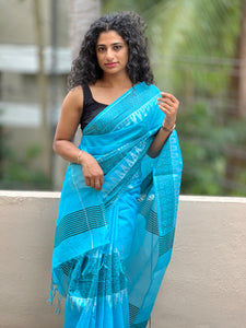 Bhagalpuri Linen Saree with Weave Pattern | MRD250