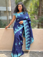 Silky Kota Tepchi Embroidery Three Petal Saree | ACT342 |
