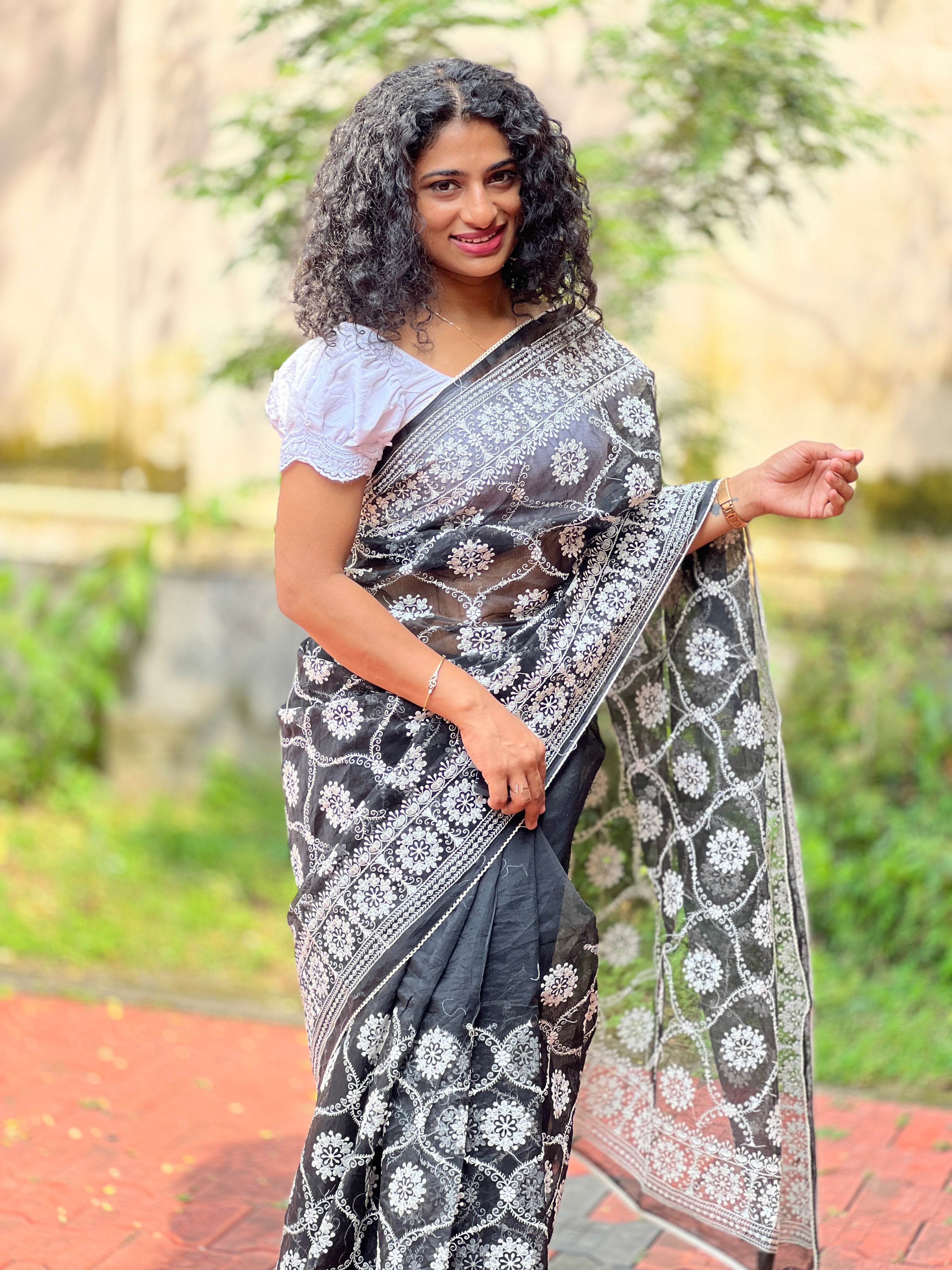 Kota Sarees with Edge to Edge Embroidery  | OS179