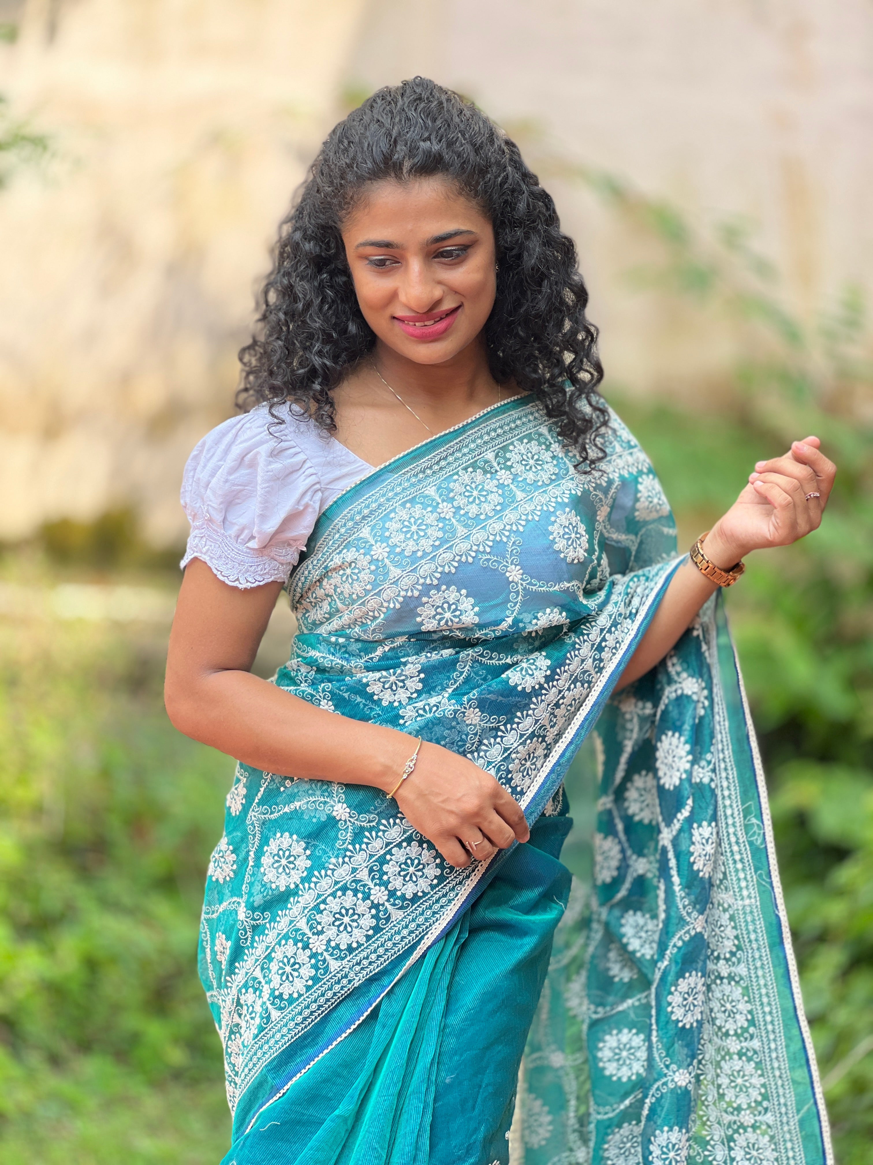 Kota Sarees with Edge to Edge Embroidery  | OS179