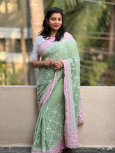 Lucknowi Embroidery Georgette Saree | RP260