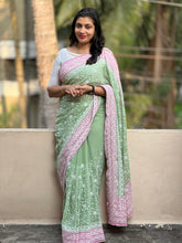 Lucknowi Embroidery Georgette Saree | RP260