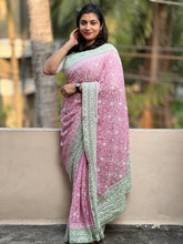 Lucknowi Embroidery Georgette Saree | RP260