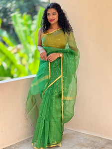 Kora Banarasi Metal Pital Weaved Saree | UA105