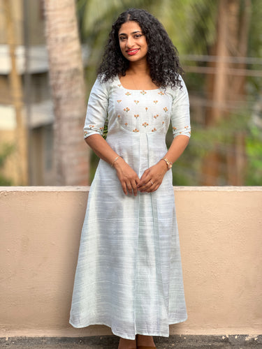 Yoke Embroidery Raw Cotton Kurta Material | GW123