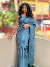 Floral Embroidery Bamboo Tussar Saree | MNH225
