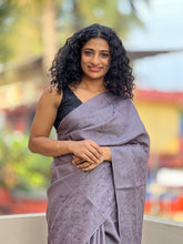 Floral Embroidery Bamboo Tussar Saree | MNH225