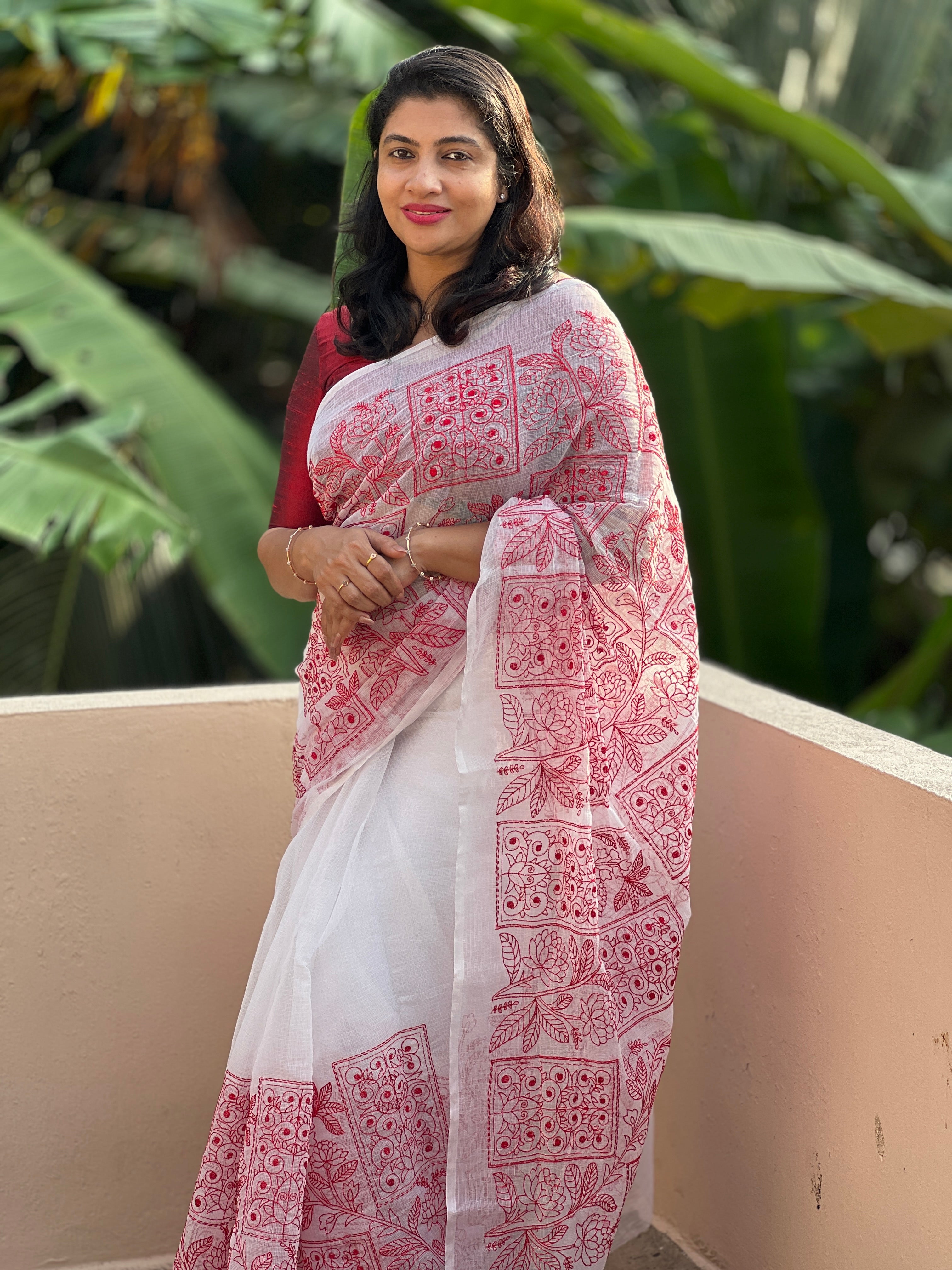 Running Stitch Embroidery Kota Saree | RK229